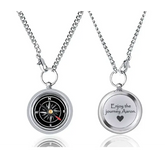 Engraved Compass Necklace: Name, Date, or Message